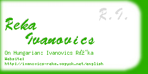 reka ivanovics business card